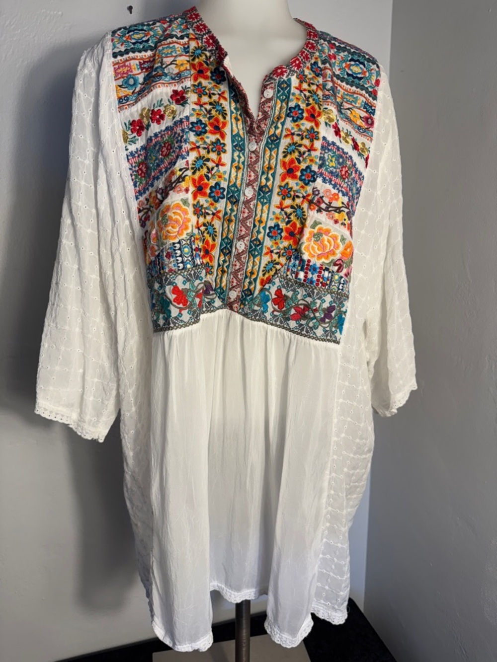 Johnny Was Embroidered  Boho Top XL - Picture 3 of 7